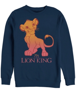 Disney Men's Lion King Young Simba Sunset Gradient Crewneck Fleece