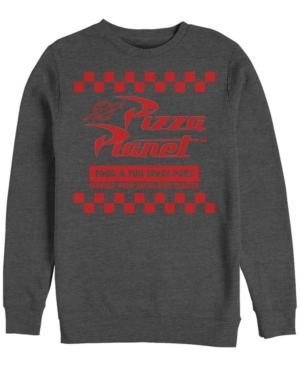Disney Pixar Men's Toy Story Pizza Planet Checkered Logo Crewneck Fleece