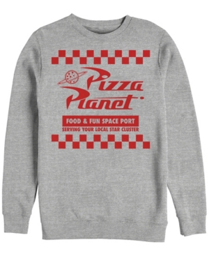 Disney Pixar Men's Toy Story Pizza Planet Checkered Logo Crewneck Fleece