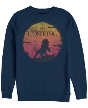 Disney Men's Lion King Vintage Inspired Sunset Logo Crewneck Fleece