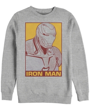 Marvel Men's Avengers Endgame Iron Man Pop Art Crewneck Fleece