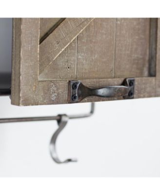 American Art Decor Rustic Sliding Barn Door Coat/Towel Rack