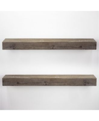 American Art Decor Rustic Wood Floating Wall Shelf