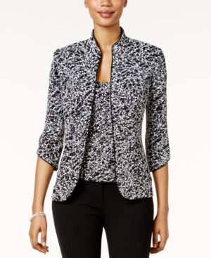image of Alex Evenings Printed Jacket and Top Set, Regular & Petite Sizes
