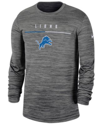 Men's Detroit Lions Nike Blue Sideline Team Velocity Performance Long  Sleeve T-Shirt