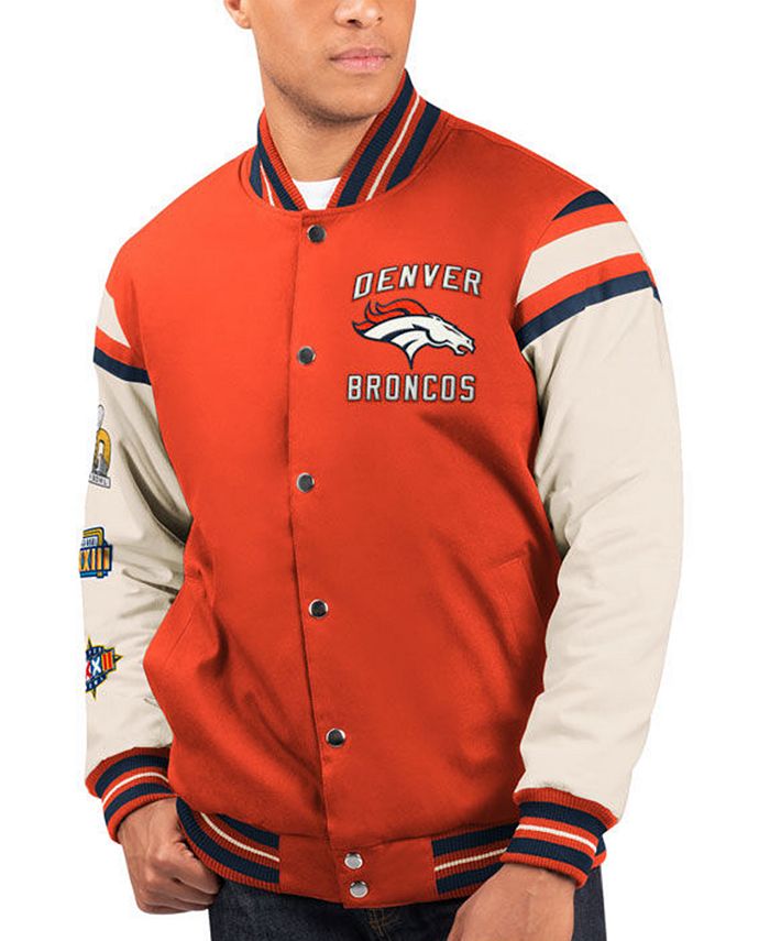 G Iii Sports Mens Denver Broncos Victory Formation Commemorative Varsity Jacket Macys 