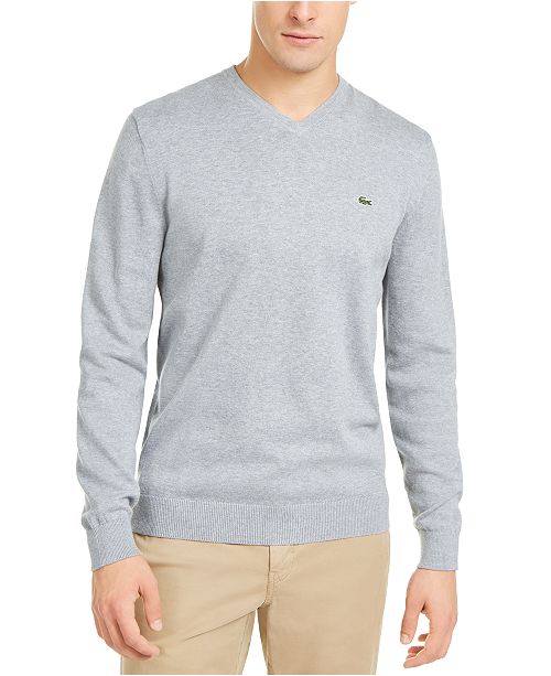 Lacoste Men S V Neck Sweater Reviews Sweaters Men Macy S