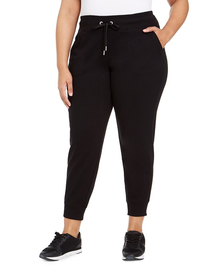 Calvin Klein Plus Size Tie-Waist Jogger Pants - Macy\'s