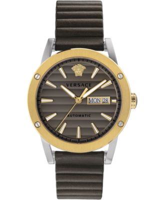 Versace - Men's Swiss Automatic Theros Brown Leather Strap Watch 42mm