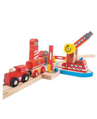 Bigjigs Toys Fire Sea Rescue Wooden Train Accessory