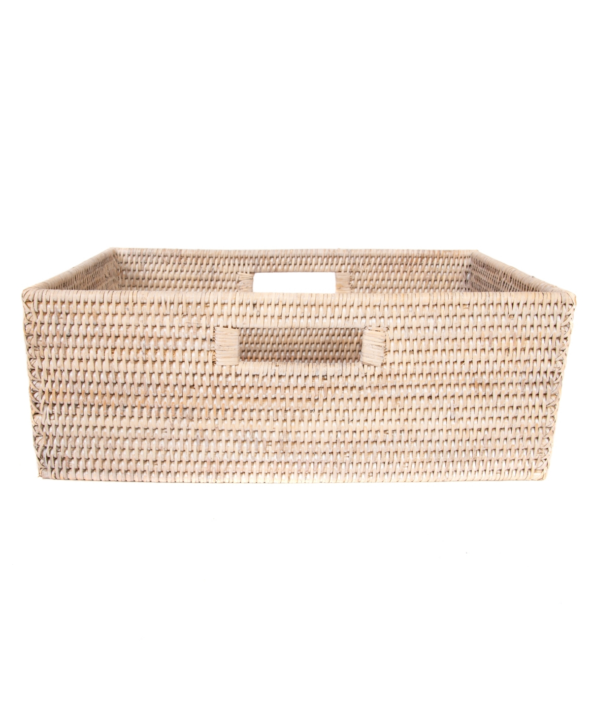 Artifacts Trading Company Artifacts Rattan Rectangular Shelf Basket In Off-white