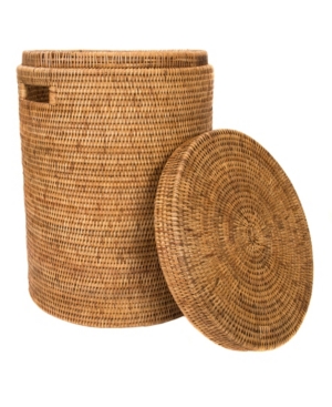 Artifacts Rattan Round Hamper with Lid and Cloth Liner