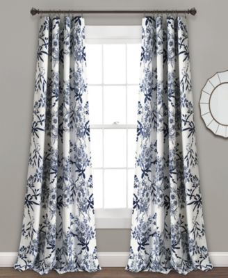 Lush Decor Botanical Garden Light Filtering Window Curtain for Living Room - Farmhouse Curtains