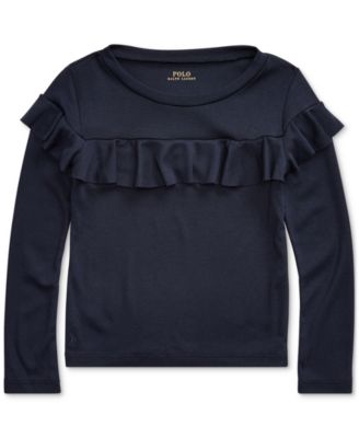 Polo Ralph Lauren - Toddler Girls Ruffled Cotton-Modal Top