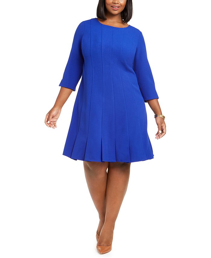 Jessica Howard Plus Size Pleated A-Line Dress & Reviews - Dresses ...