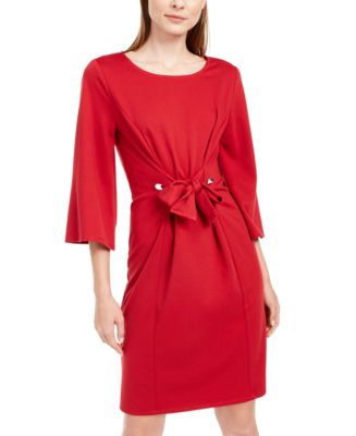 NY Collection Petite Tie-Front Dress - Macy's