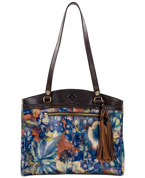 Patricia Nash Blue Clay Poppy Leather Tote & Reviews - Handbags