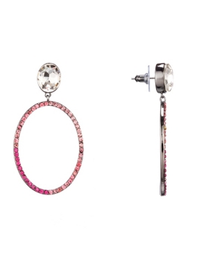 image of Nina Open Oval Pave Earrings