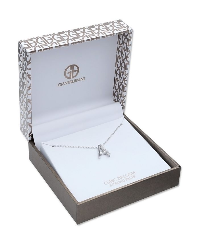 Giani Bernini Cubic Zirconia Initial Pendant Necklace in Sterling ...