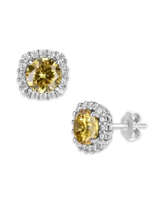 Giani Bernini - Multi Colored Cubic Zirconia Cushion Shape Stud Earring in Sterling Silver