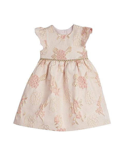 Laura Ashley Little Girls London Flutter Sleeve Brocade Holiday