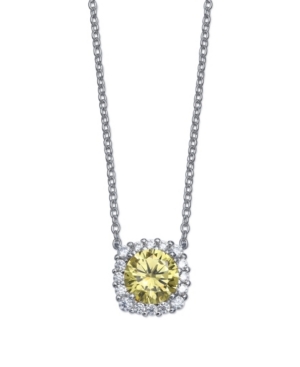 Giani Bernini Multi Colored Cubic Zirconia Cushion Shape Pendant Necklace In Sterling Silver In Yellow