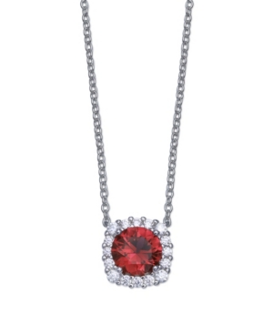 Shop Giani Bernini Multi Colored Cubic Zirconia Cushion Shape Pendant Necklace In Sterling Silver In Burgundy