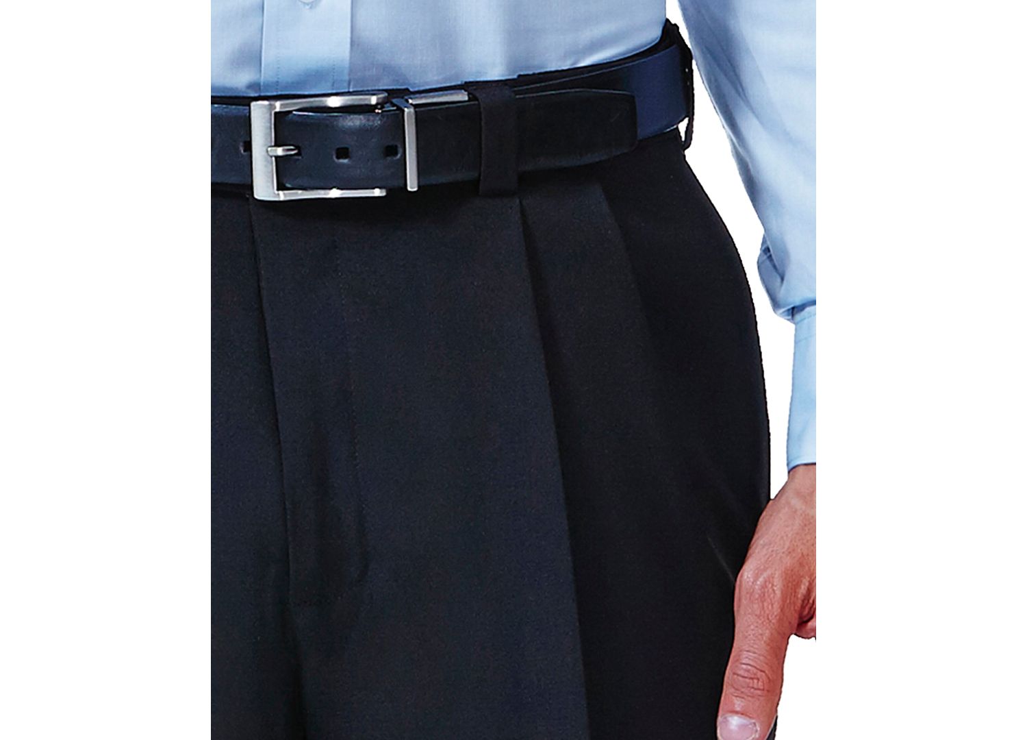 Men's ECLO Stria Classic Fit Pleated Hidden Expandable Waistband Dress Pants