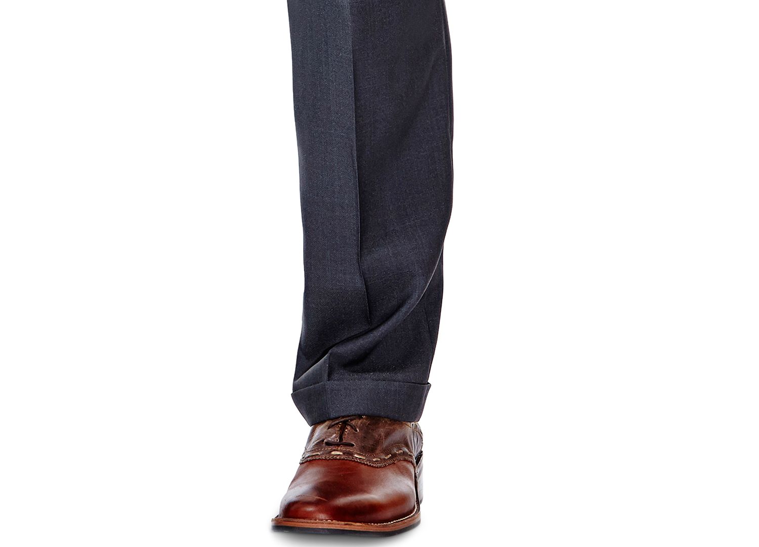 Men's ECLO Stria Classic Fit Pleated Hidden Expandable Waistband Dress Pants