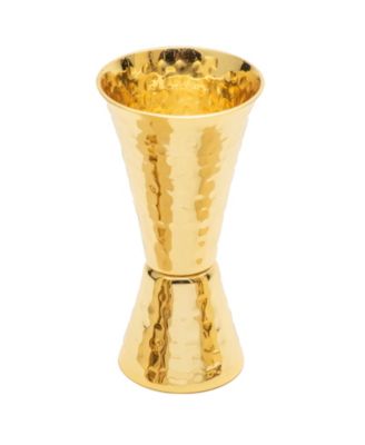 24K Gold Plate Hammered Solid Copper Jigger