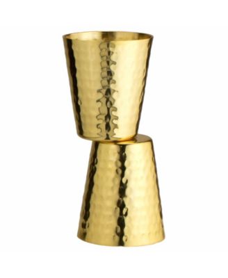 Hammered Copper Shot Glasses with 24K Gold-Plate Set of 2