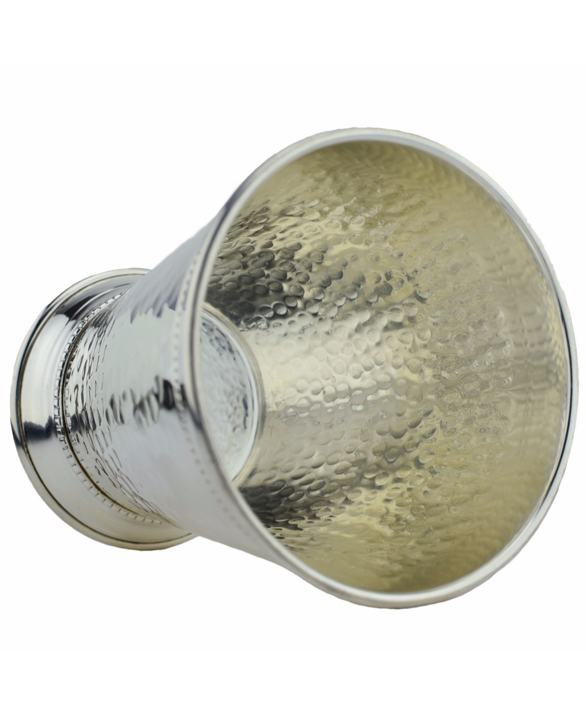 Prince of Scots Hammered Copper Mint Julep Cup with PurePlate - Silver