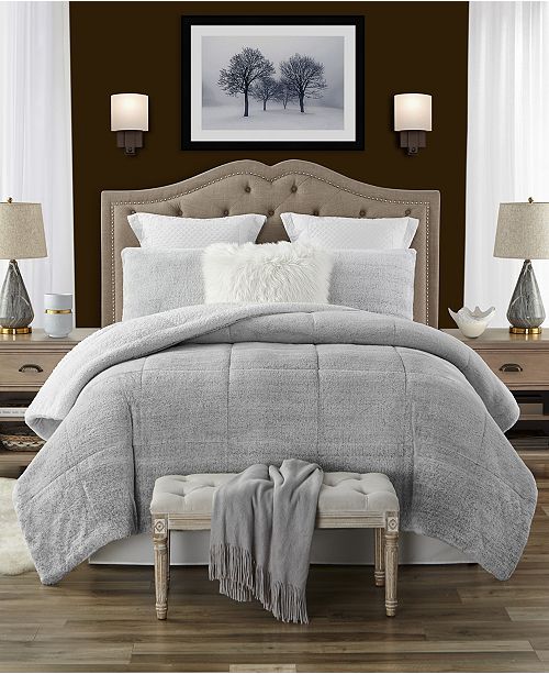 Cathay Home Inc Plush Faux Fur And Sherpa Reversible King Cal