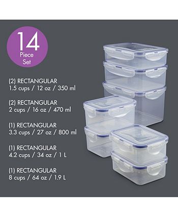 Lock n Lock - Easy Essentials Rectangular 14-Pc. Food Storage Container Set