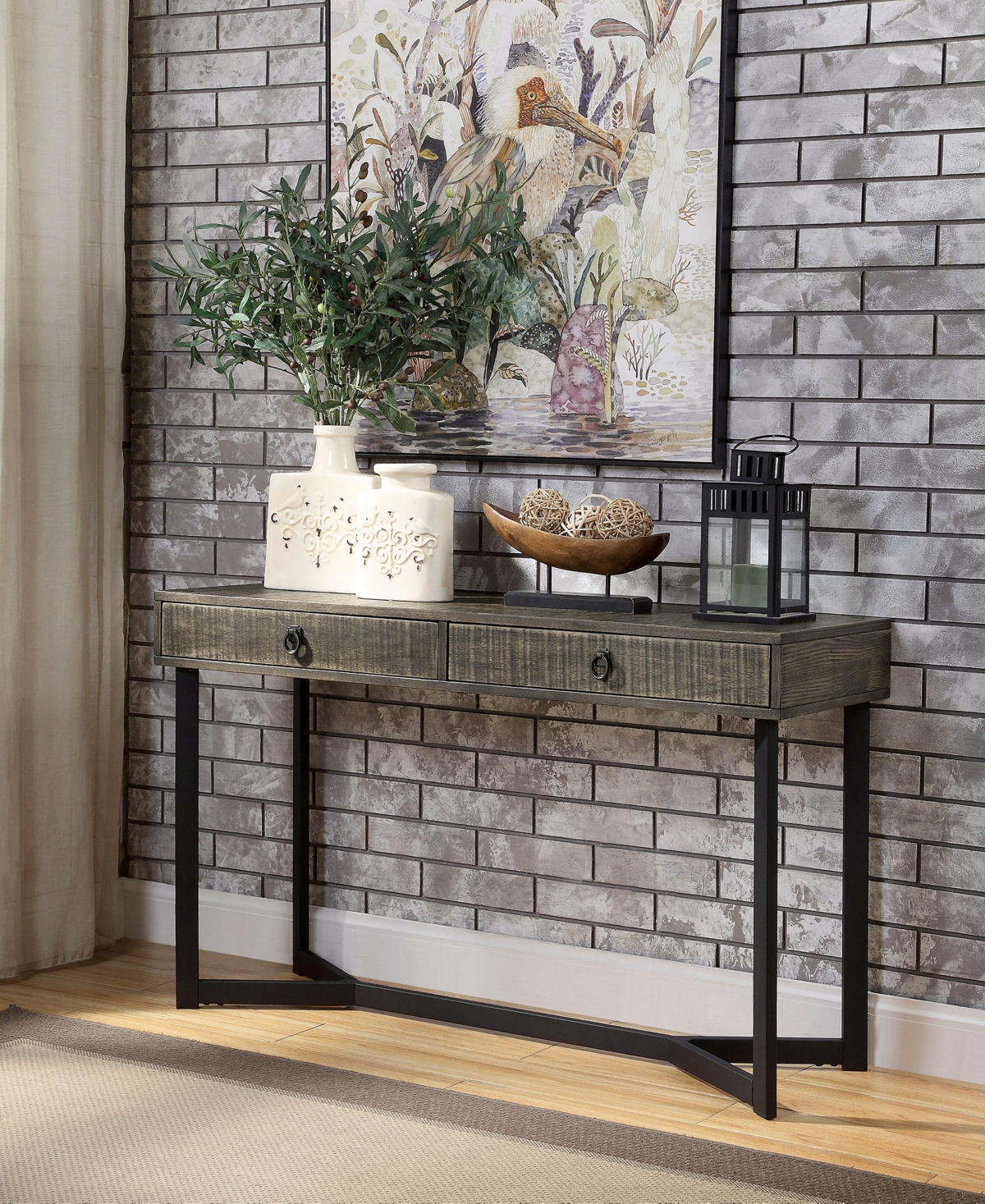 Furniture of America Yurman 2 Drawer Sofa Table