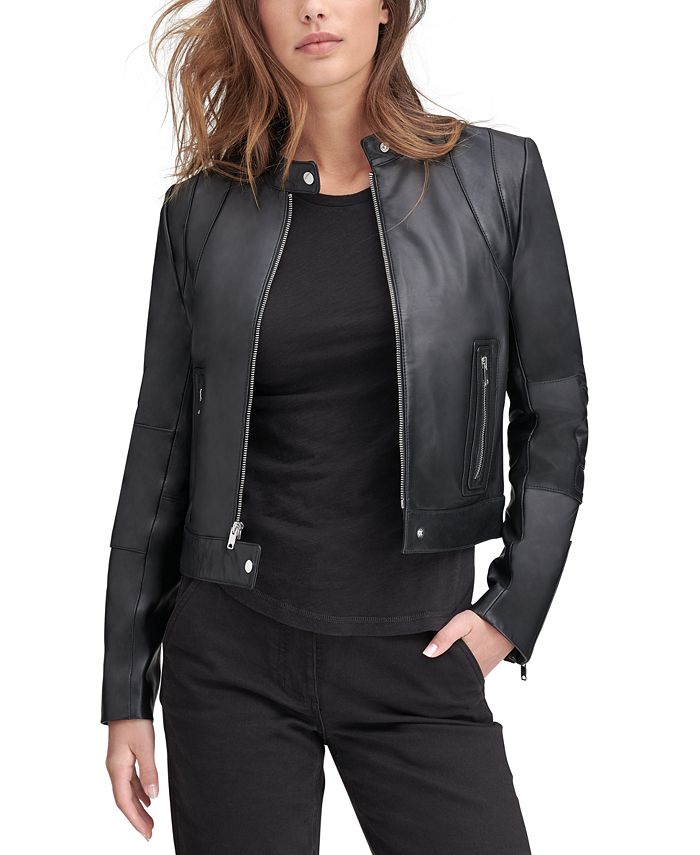 Marc New York Men's Leather Moto Jacket Black Size Large