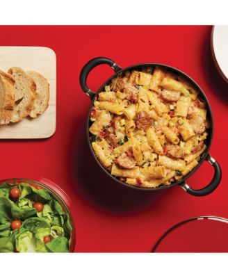 Symmetry Hard-Anodized Nonstick Induction Casserole Pan with Lid, 5.5-Quart, Black