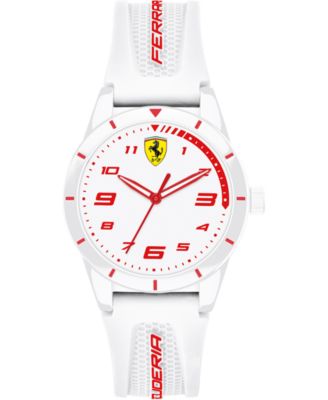Ferrari - Kid's Red Rev White Silicone Strap Watch 34mm