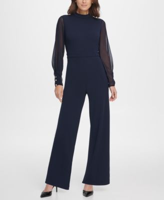 mock neck long sleeve jumpsuit
