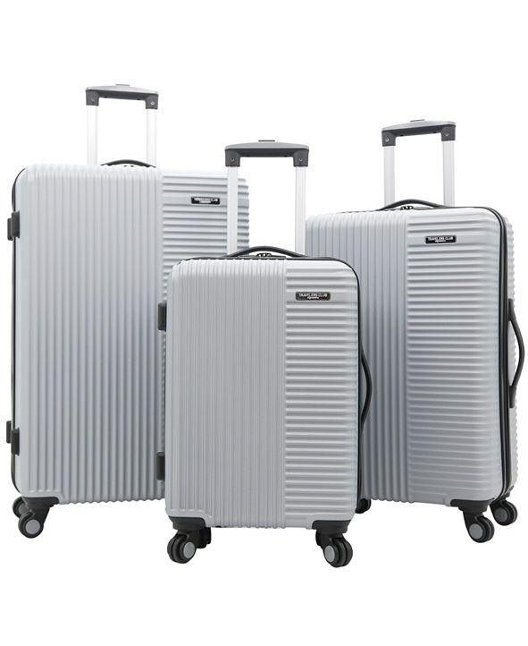 travelers club basette 3 pc hardside luggage set
