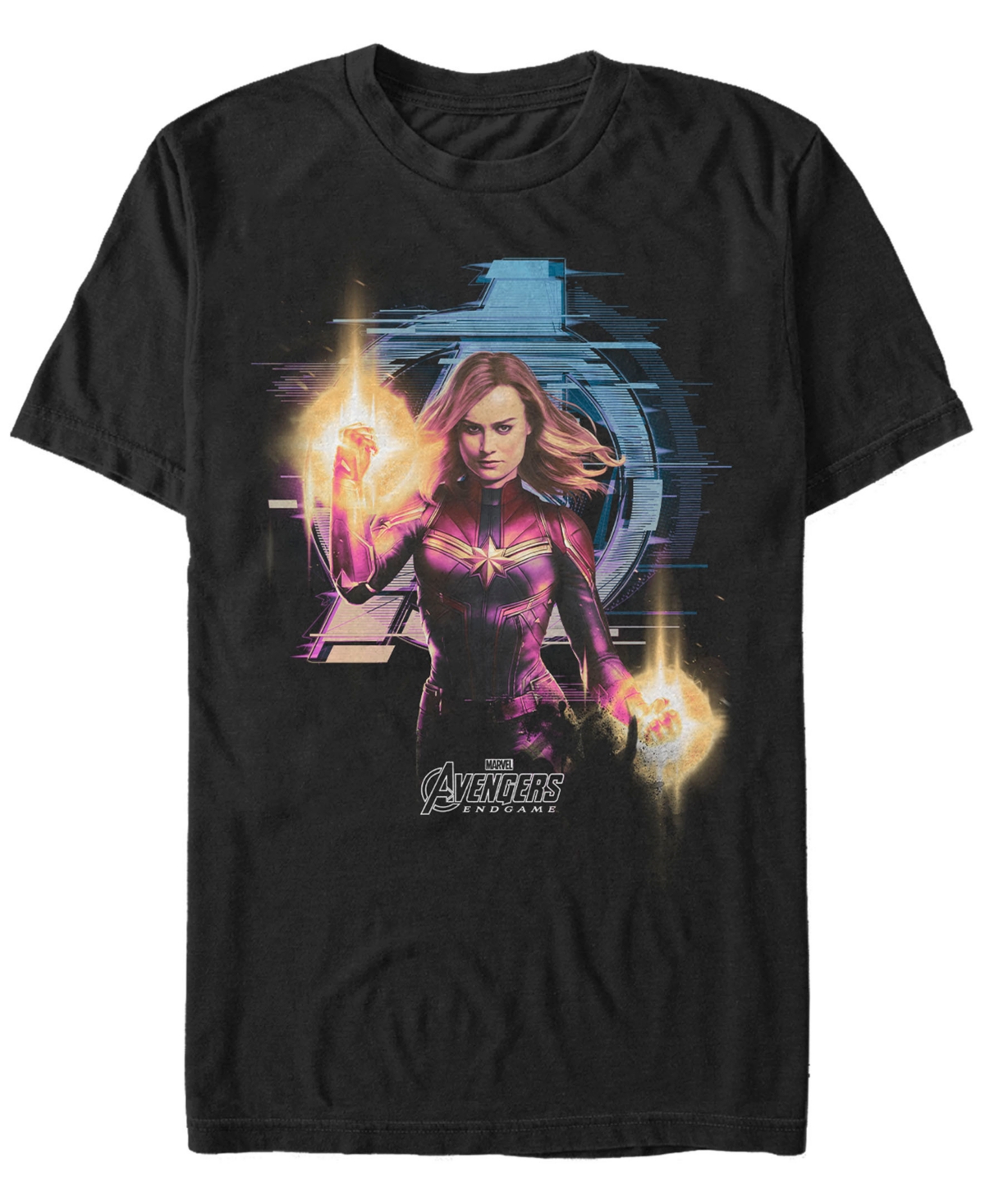 Marvel Men's Avengers Endgame Captain Marvel Action Portrait, Short Sleeve T-shirt