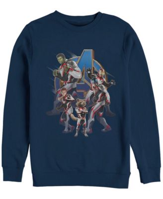 Marvel Men's Avengers Endgame Suit Group, Crewneck Fleece