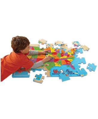 Educational Insights USA Foam Map Floor Puzzle- 54 Pieces