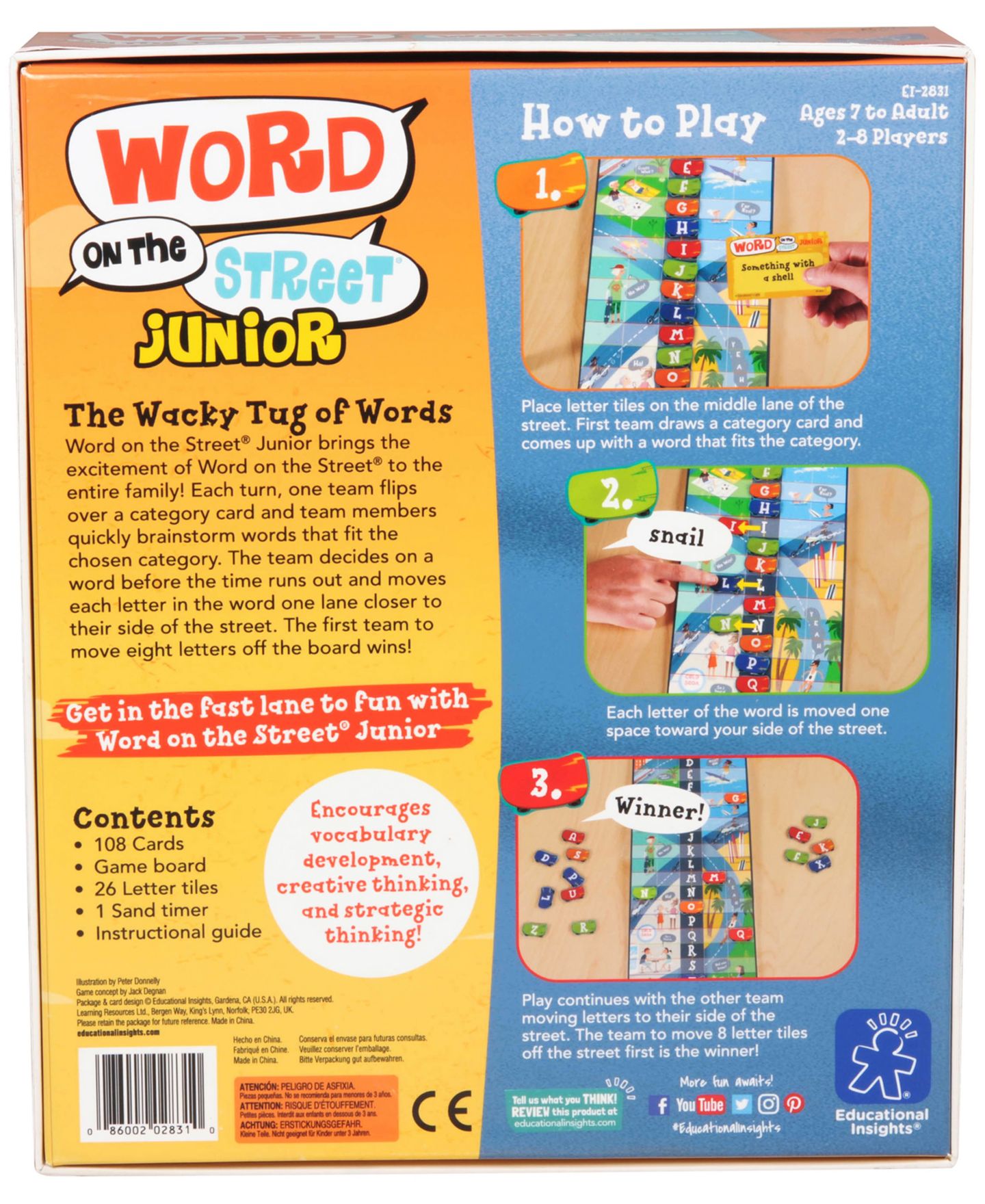 Детская настольная игра Areyougame Word on the Street Junior Family Educational Board Game, Ages 7+ — фото 6
