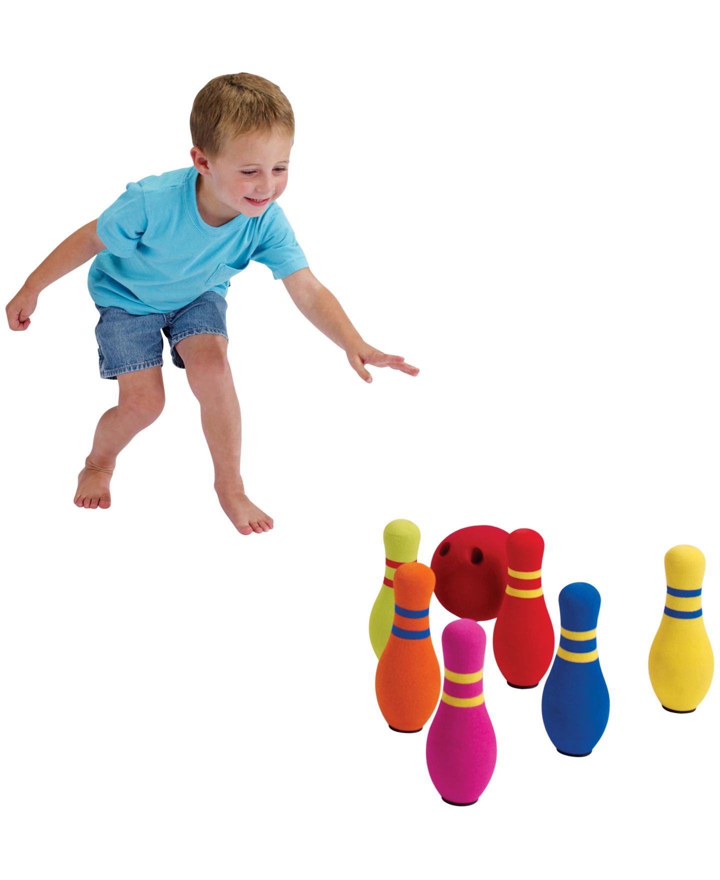 Детские игрушки MasterPieces Puzzles Fundamental Foam Weighted Ball Bowling Set, 6-Piece, Ages 3+ — фото 5