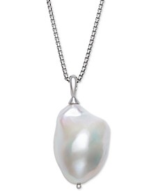Cultured Baroque Freshwater Pearl (14-17mm) 18" Pendant Necklace in Sterling Silver