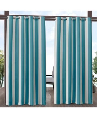 Canopy Stripe Indoor Outdoor Grommet Top Curtain Panel Pair