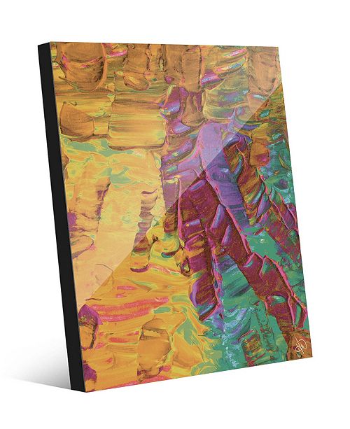 Creative Gallery Sunset Beach Tanning On Yellow Abstract Acrylic