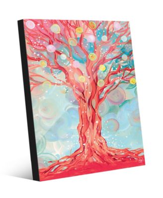Dream Bubble Tree in Red Abstract 16" x 20" Acrylic Wall Art Print