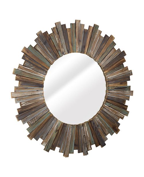 Crystal Art Gallery American Art Decor Rustic Distressed Wood Round Sunburst Mirror Reviews All Mirrors Home Decor Macy S